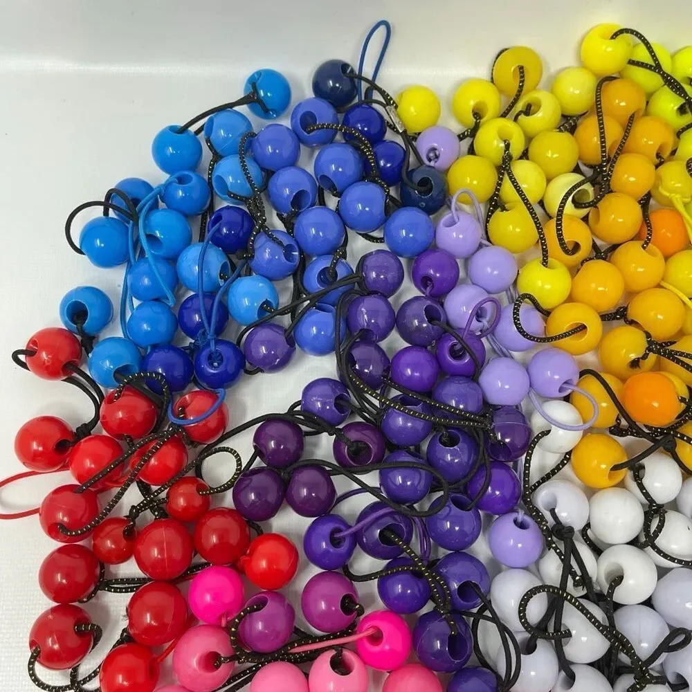 Twin Bead Hair Knocker Pony Tail Holders Bubbles Balls Tie Backs Lot of 156 Sets